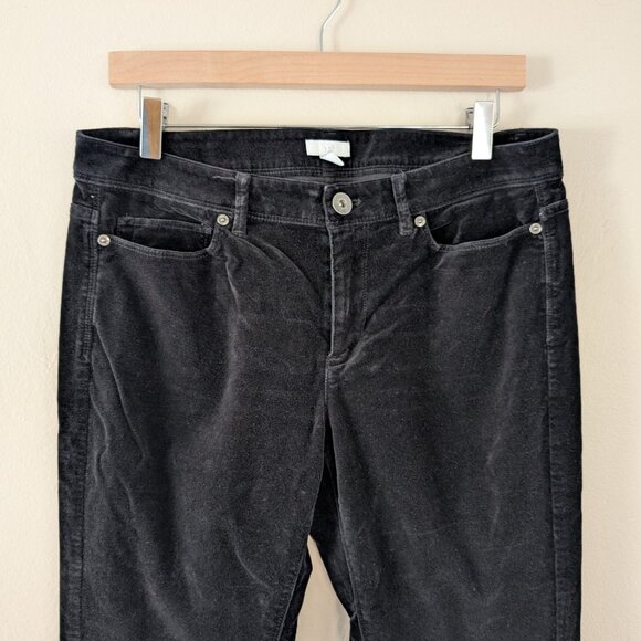 J. Jill Black Velvet Straight Leg Pants Size 8‎ Petite Classic Casual Chic - Picture 4 of 10